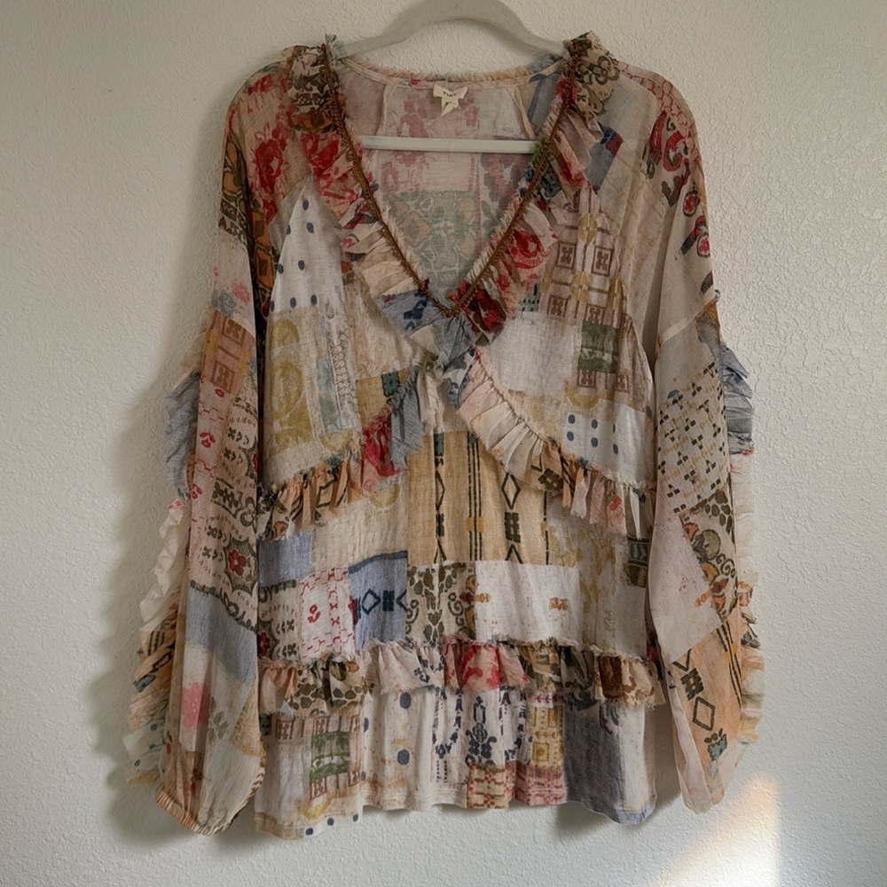Anthropologie Tiny ruffled babydoll blouse - Picture 3 of 12